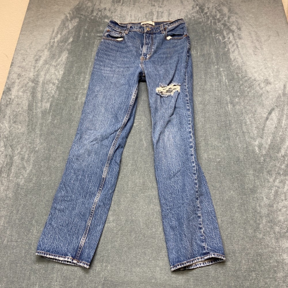 Abercrombie & Fitch 90's Straight Jeans Womens 28/6R Blue Denim Ultra High Rise